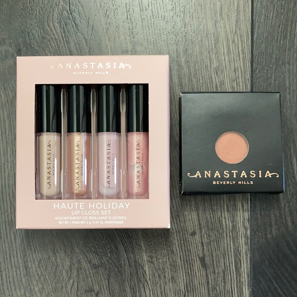 Anastasia lip gloss set and eye shadow